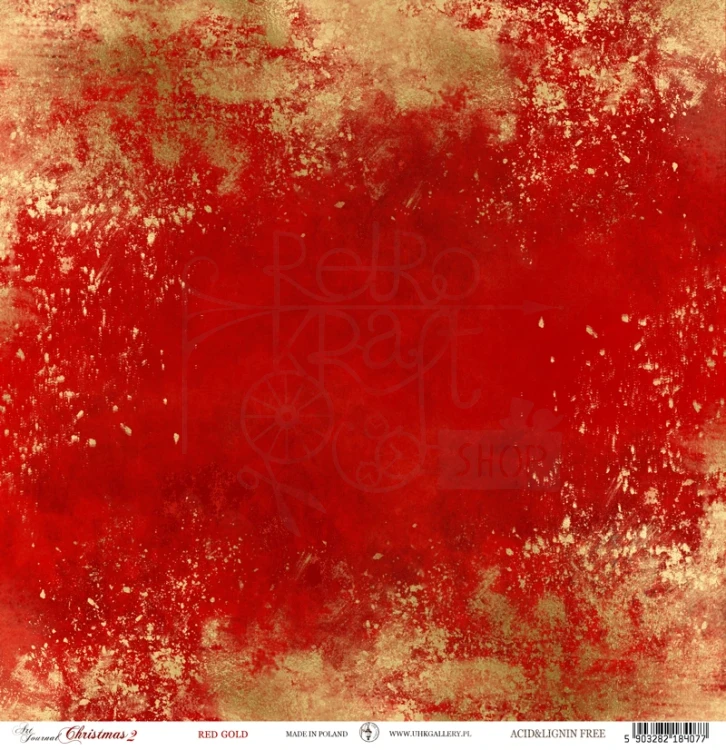 Papier 30x30 - Art Journal Christmas 2 - Red gold UHK Gallery