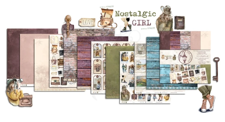 Zestaw papierow 30x30 - Nostalgic Girl UHK Gallery