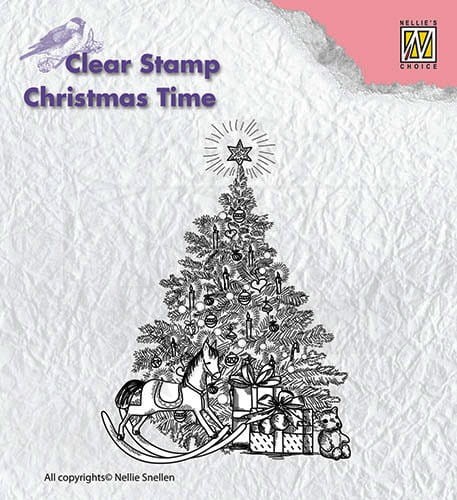 Stempel akrylowy choinka z prezentami CT017 Nellie's Choice