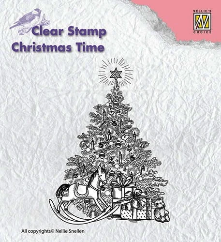 Stempel akrylowy choinka z prezentami CT017 Nellie's Choice