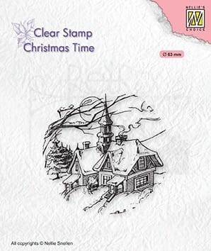 Stempel akrylowy Cristmas Time Zimowy domek CT038 Nellie's Choice