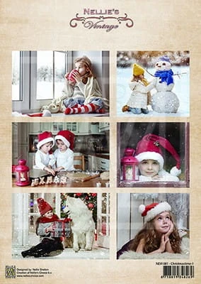 Papier A4 Vintage Christmas Time-1 Boże Narodzenie NEVI081 Nellie's Choice