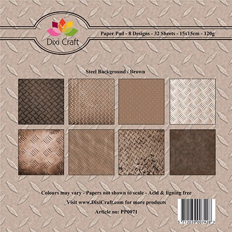 Papiery Dixi 15x15cm Steel Background - Brown PP0071 Dixi Craft