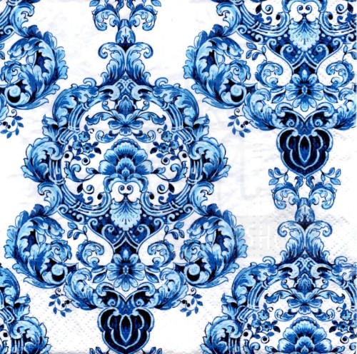 Serwetka 33x33 - Niebieskie ornamenty