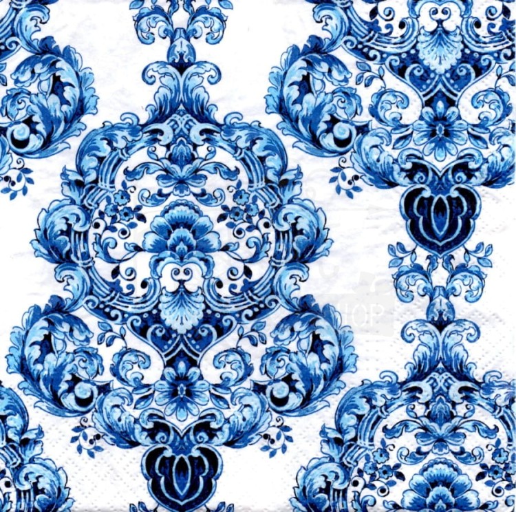 Serwetka 33x33 - Niebieskie ornamenty