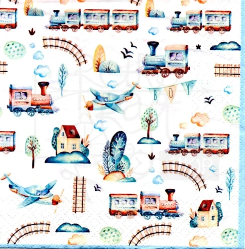 Serwetka 33x33 - Niebieskie chłopięce zabawki