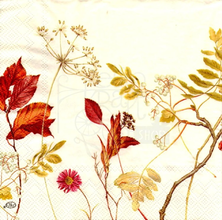Serwetka 33x33 - Jesienne gałązki i liście