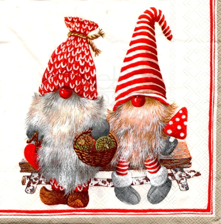 Serwetka 33x33 - Dwa skrzaty