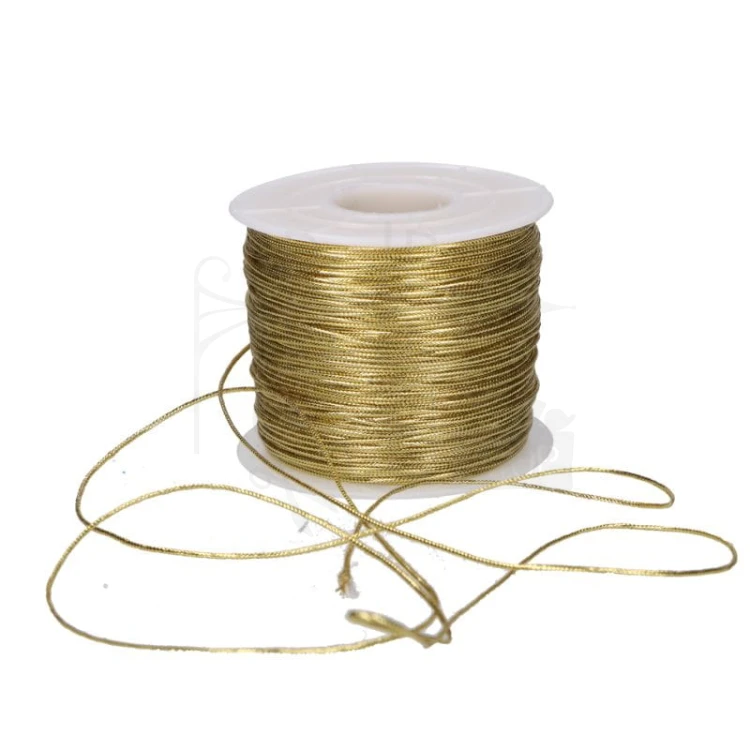 Sznurek metalizowany złoty 0.8mm 100m