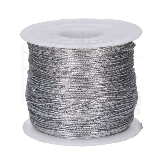 Sznurek metalizowany srebrny 0.8mm 100m