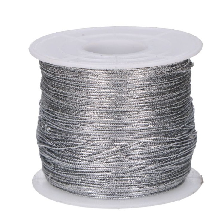 Sznurek metalizowany srebrny 0.8mm 100m