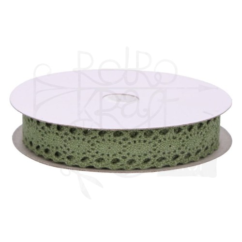 Koronka bawełniana oliwkowa 15mm 1mb
