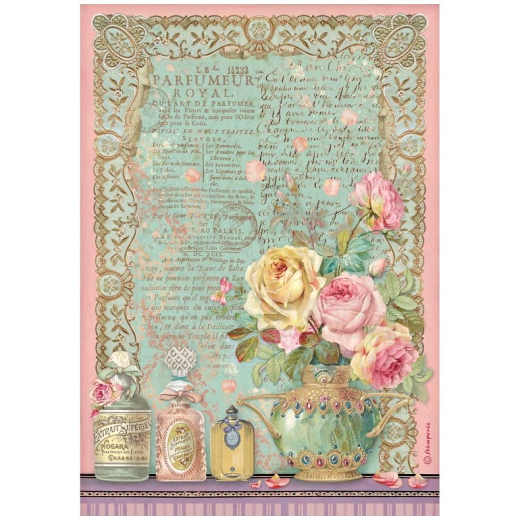 Papier ryżowy A4 Rose Parfum Perfumeria DFSA4735 Stamperia