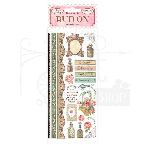 Rub-On transfer 10x21.6cm Rose Parfum Borders DFLRB14 Stamperia