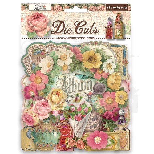 Ozdoby kształty tekturowe Die Cuts Rose Parfum DFLDC70 Stamperia