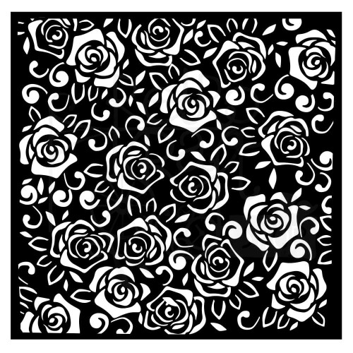 Szablon maska 18x18cm Rose Parfum Patterns Różane tło KSTDQ76 Stamperia