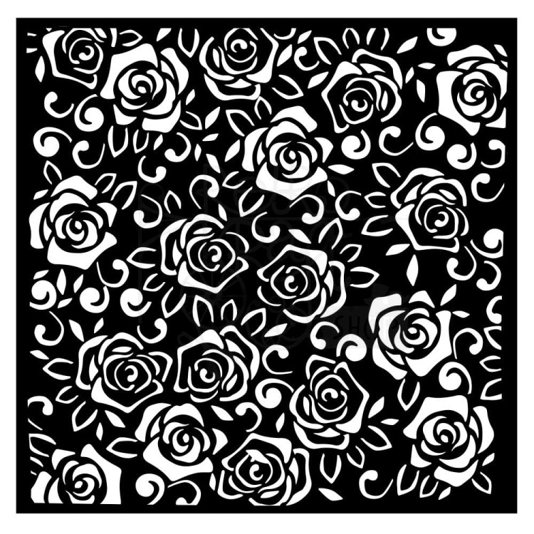 Szablon maska 18x18cm Rose Parfum Patterns Różane tło KSTDQ76 Stamperia