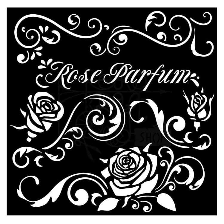Szablon maska 18x18cm Rose Parfum Bordery KSTDQ75 Stamperia