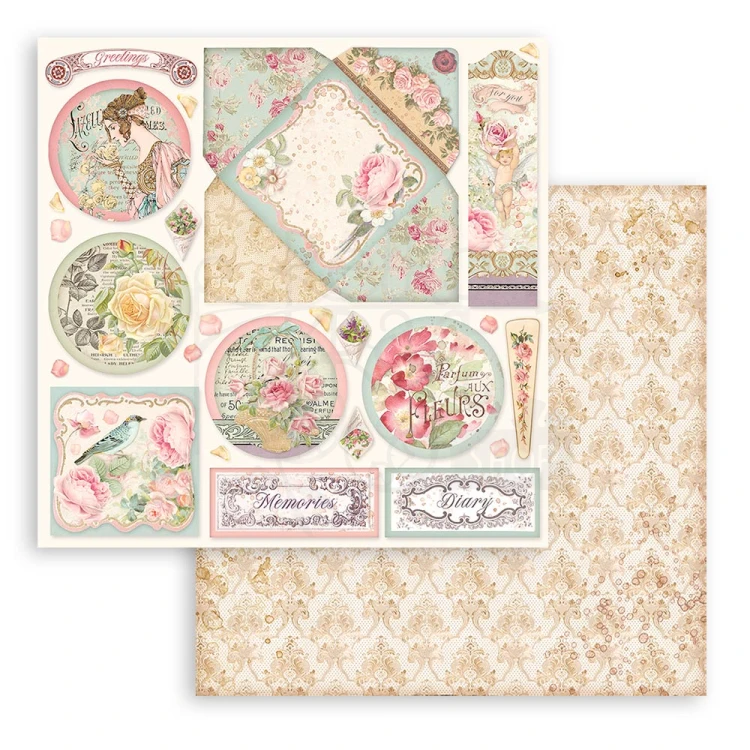 Zestaw papierów 15x15 Rose Parfum SBBXS26 Stamperia
