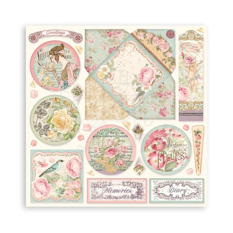 Zestaw papierów 15x15 Rose Parfum SBBXS26 Stamperia