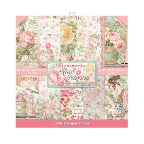 Zestaw papierów 20x20 Rose Parfum SBBS73 Stamperia