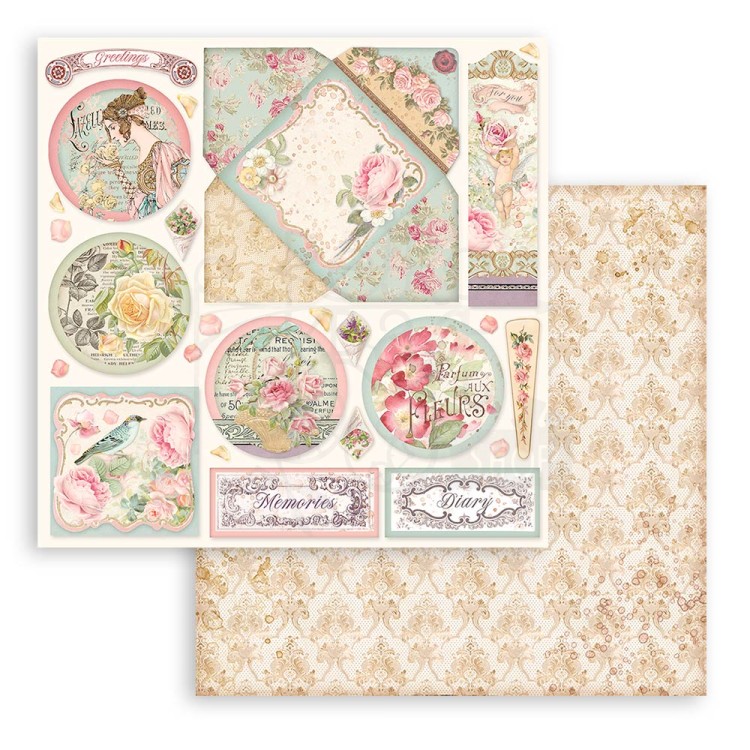 Zestaw papierów 20x20 Rose Parfum SBBS73 Stamperia