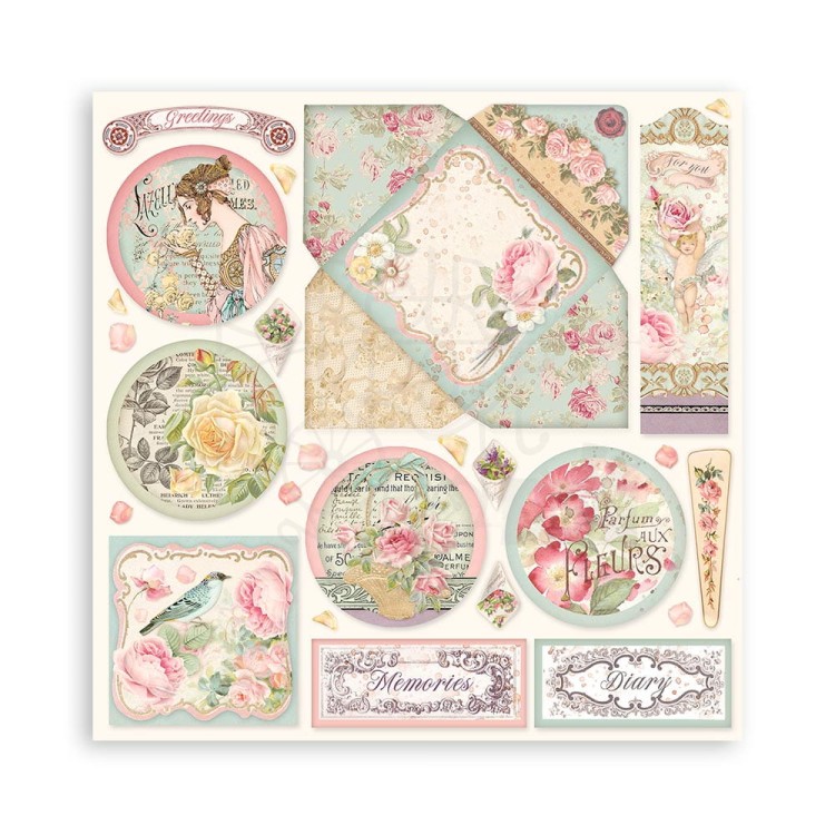 Zestaw papierów 20x20 Rose Parfum SBBS73 Stamperia