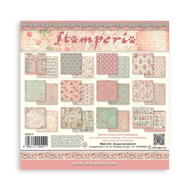Zestaw papierów 20x20 Rose Parfum Tła SBBS74 Stamperia