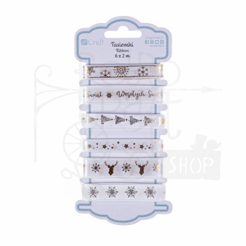 Tasiemki White Christmas 6x2m DPTA-076 dpCraft