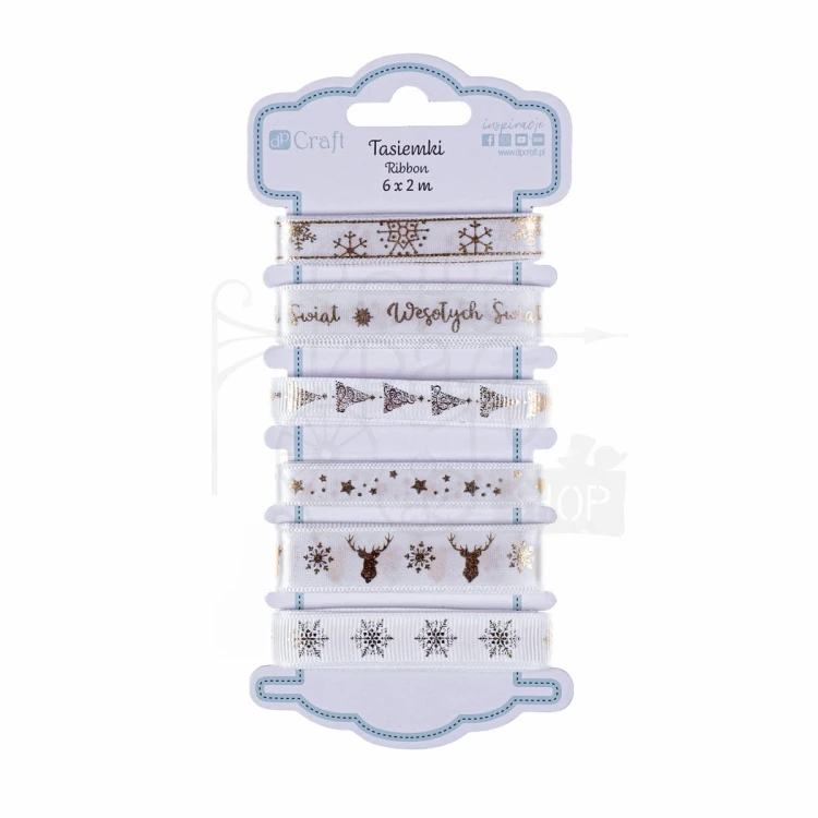 Tasiemki White Christmas 6x2m DPTA-076 dpCraft
