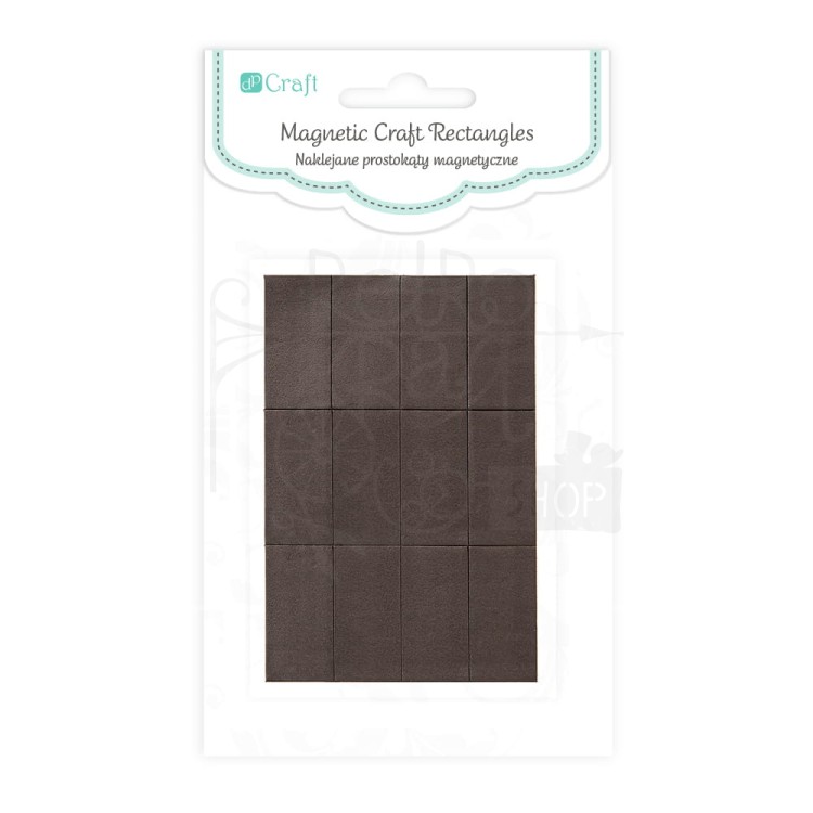 Naklejki prostokąty magnetyczne 1.27x2.5cm 12szt DPMG-002 dpCraft