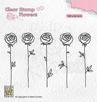 Stempel akrylowy Róże FLO025 Nellie's Choice