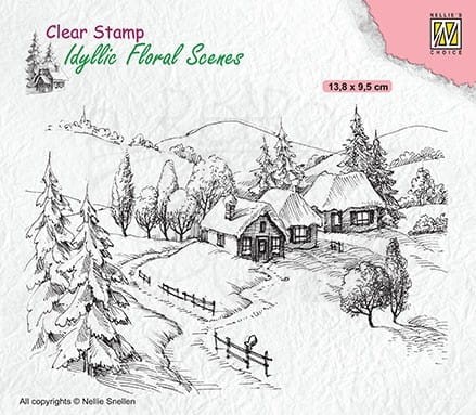 Stempel akrylowy Wioska w śniegu IFS026 Nellie's Choice