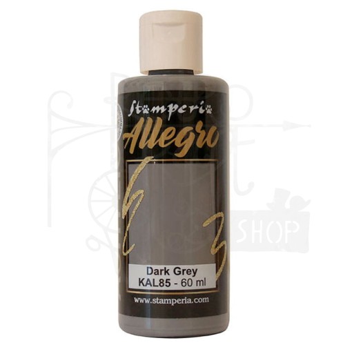 Farba akrylowa Allegro Dark grey Ciemny Ciemny szary 60ml KAL85 Stamperia