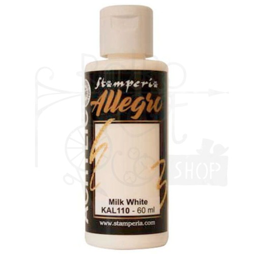 Farba akrylowa Allegro Milk white Biały mleczny 60ml KAL110 Stamperia