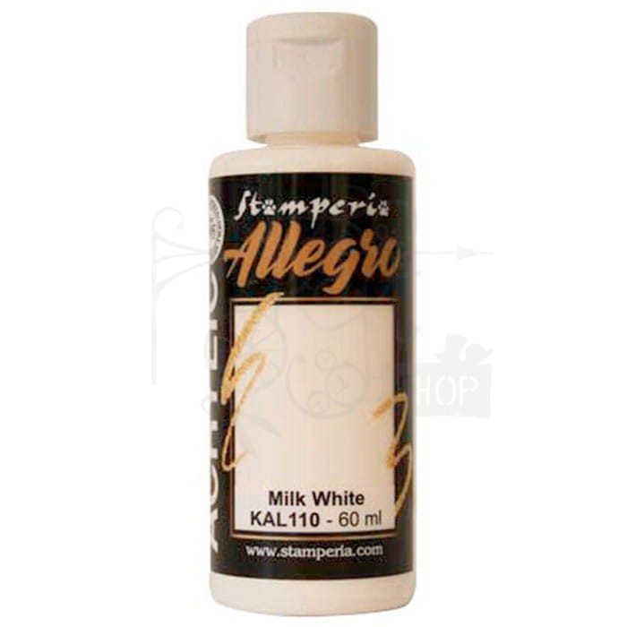 Farba akrylowa Allegro Milk white Biały mleczny 60ml KAL110 Stamperia