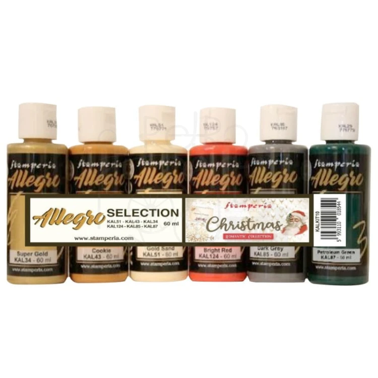 Zestaw farb akrylowych Allegro Romantic Christmas 6x60ml KALKIT10 Stamperia