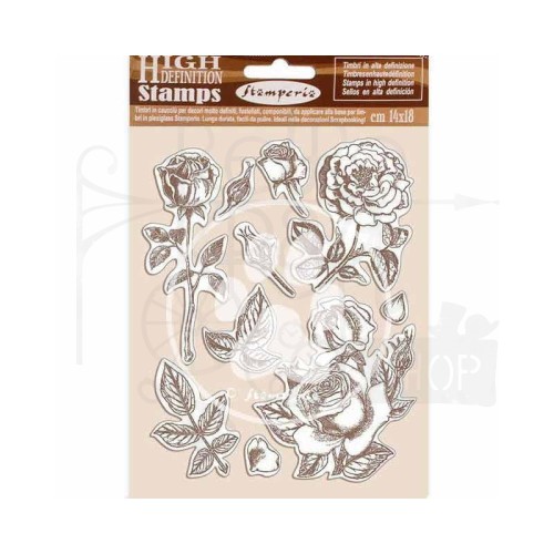 Stempel gumowy kauczukowy 14x18cm Passion Rose róże WTKCC198 Stamperia