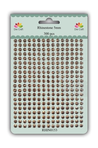 Naklejki dekoracyjne kryształki brąz 5mm 300szt Dixi Craft