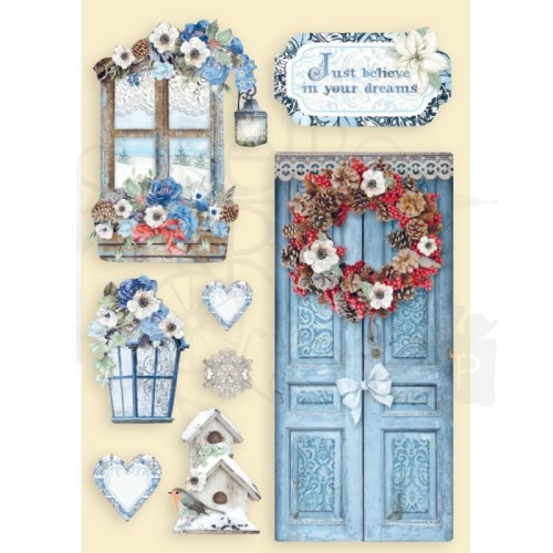 Ozdoby dekory drewniane A5 Winter Tales Door and Window KLSP103 Stamperia