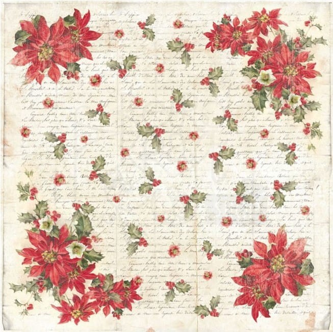 Papier ryżowy 50x50 poisencja gwiazda betlejemska DFT306 Stamperia