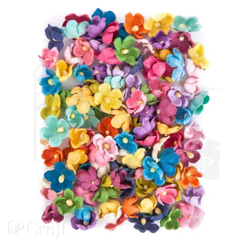 Kwiaty kwiatki papierowe 2cm mix kolorów 60szt CEKP-044 dpCraft