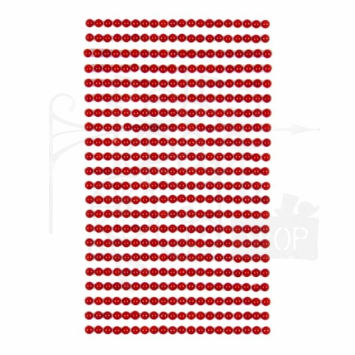 Perełki samoprzylepne 4mm 440 sztuk red czerwone GRPE-024 dpCraft
