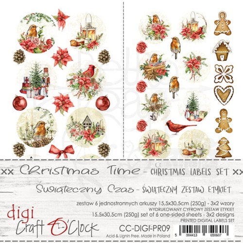 Zestaw etykiet 09 - Christmas Time CC-DIGI-PR09 Craft O'Clock