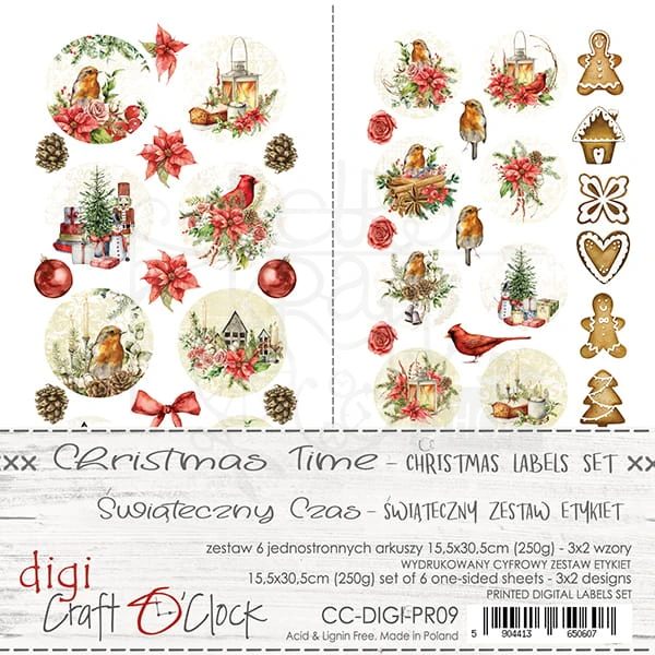 Zestaw etykiet 09 - Christmas Time CC-DIGI-PR09 Craft O'Clock