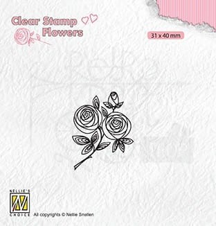 Stempel akrylowy Rose twig Gałązka róży FLO026 Nellie's Choice
