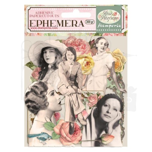 Ozdoby papierowe samoprzylepne Ephemera Rose Parfum Frames and Ladies DFLCT10 Stamperia