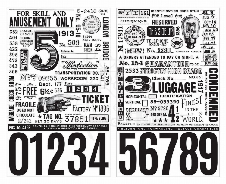 Rub-on transfer 12x19.7cm Idea-Ology Remnant Rubs Rub-Ons Eccentric 2 arkusze TH94237 Tim Holtz