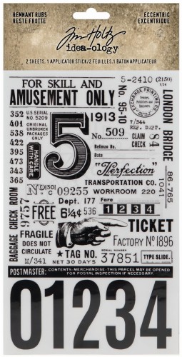 Rub-on transfer 12x19.7cm Idea-Ology Remnant Rubs Rub-Ons Eccentric 2 arkusze TH94237 Tim Holtz