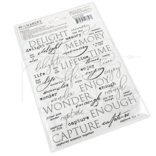 Rub-on transfer 15x20cm Defining Words 01 2 arkusze VB37537 49 and Market